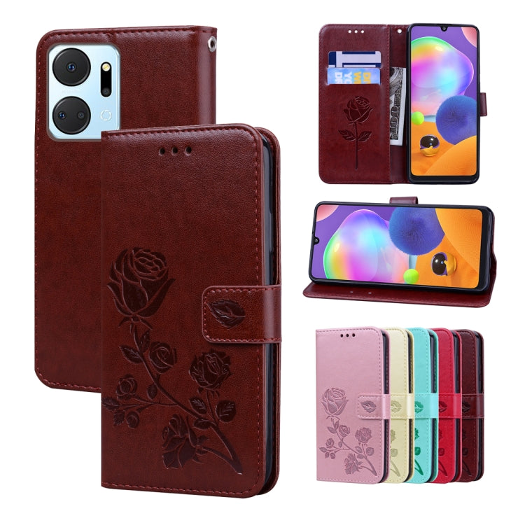 Custodia per telefono in pelle PU con flip in rilievo rosa, For Honor X7a/Play7T, For Honor X8 5G/Play6C 5G/X6 4G/X6S/70 Lite, For Honor X8a, For Honor X9a / Magic 5 Lite