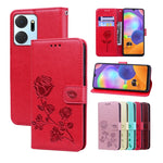 Custodia per telefono in pelle PU con flip in rilievo rosa, For Honor X7a/Play7T, For Honor X8 5G/Play6C 5G/X6 4G/X6S/70 Lite, For Honor X8a, For Honor X9a / Magic 5 Lite