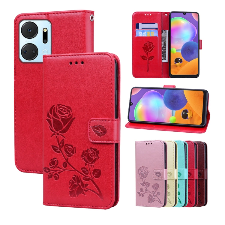 Custodia per telefono in pelle PU con flip in rilievo rosa, For Honor X7a/Play7T, For Honor X8 5G/Play6C 5G/X6 4G/X6S/70 Lite, For Honor X8a, For Honor X9a / Magic 5 Lite