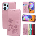 Custodia per telefono in pelle PU con flip in rilievo rosa, For Honor X7a/Play7T, For Honor X8 5G/Play6C 5G/X6 4G/X6S/70 Lite, For Honor X8a, For Honor X9a / Magic 5 Lite