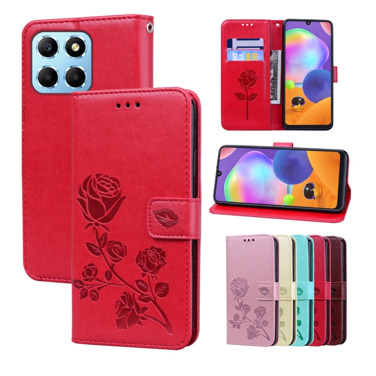 Custodia per telefono in pelle PU con flip in rilievo rosa, For Honor X6a, For Honor X8 5G / Play 6C 5G, For Honor 90 Lite, For Honor 90 Lite 5G / X50i 5G