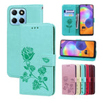 Custodia per telefono in pelle PU con flip in rilievo rosa, For Honor 200 Smart / Play 60 Plus, For Honor 200, For Honor X8b, For Honor X9b