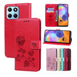 Custodia per telefono in pelle PU con flip in rilievo rosa, For Honor 200 Smart / Play 60 Plus, For Honor 200, For Honor X8b, For Honor X9b