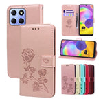 Custodia per telefono in pelle PU con flip in rilievo rosa, For Honor 200 Smart / Play 60 Plus, For Honor 200, For Honor X8b, For Honor X9b