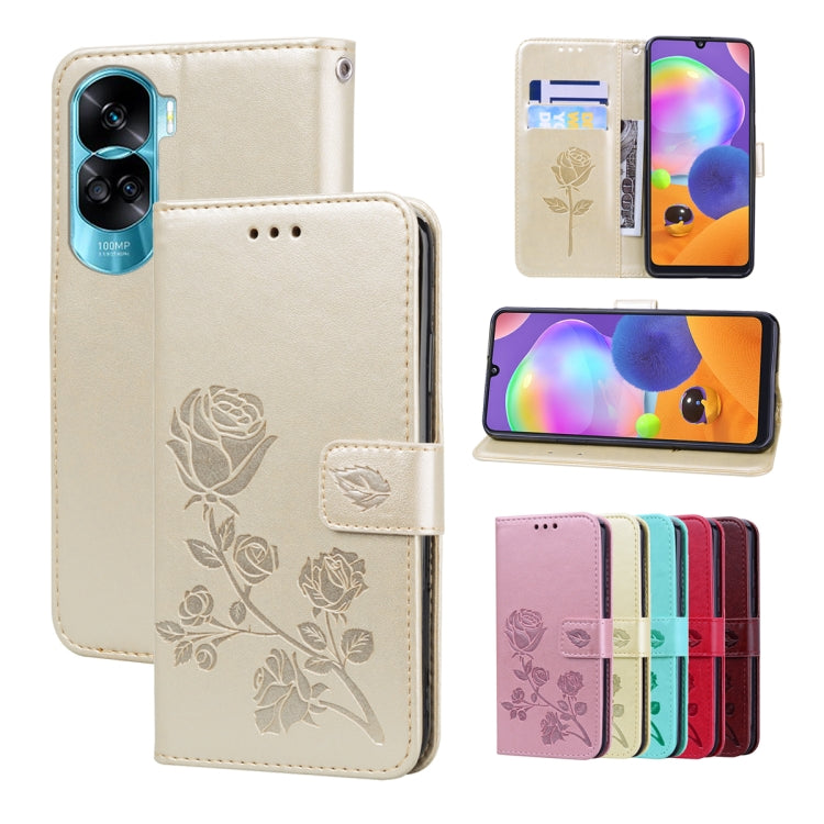 Custodia per telefono in pelle PU con flip in rilievo rosa, For Honor X6a, For Honor X8 5G / Play 6C 5G, For Honor 90 Lite, For Honor 90 Lite 5G / X50i 5G