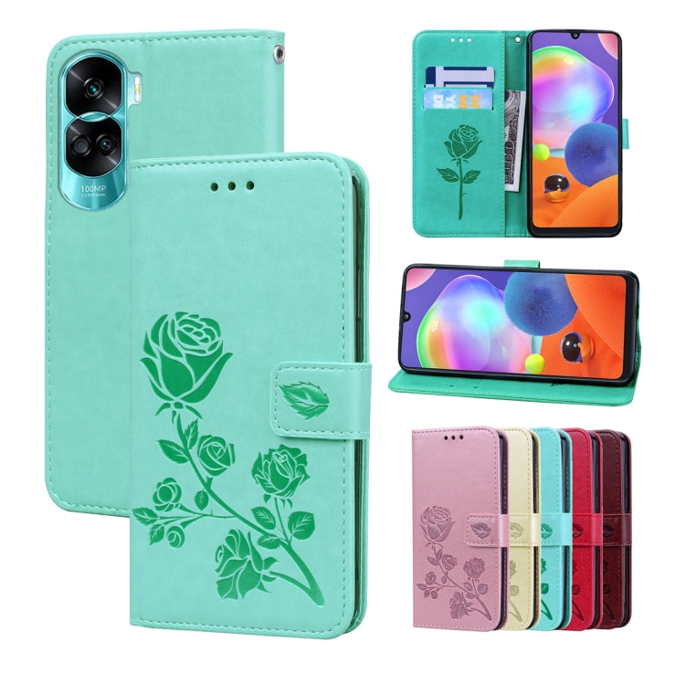 Custodia per telefono in pelle PU con flip in rilievo rosa, For Honor X6a, For Honor X8 5G / Play 6C 5G, For Honor 90 Lite, For Honor 90 Lite 5G / X50i 5G