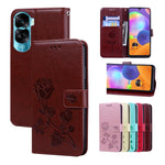 Custodia per telefono in pelle PU con flip in rilievo rosa, For Honor X6a, For Honor X8 5G / Play 6C 5G, For Honor 90 Lite, For Honor 90 Lite 5G / X50i 5G