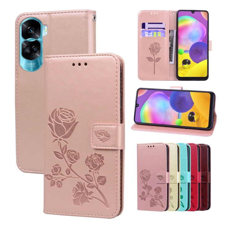 Custodia per telefono in pelle PU con flip in rilievo rosa, For Honor X6a, For Honor X8 5G / Play 6C 5G, For Honor 90 Lite, For Honor 90 Lite 5G / X50i 5G