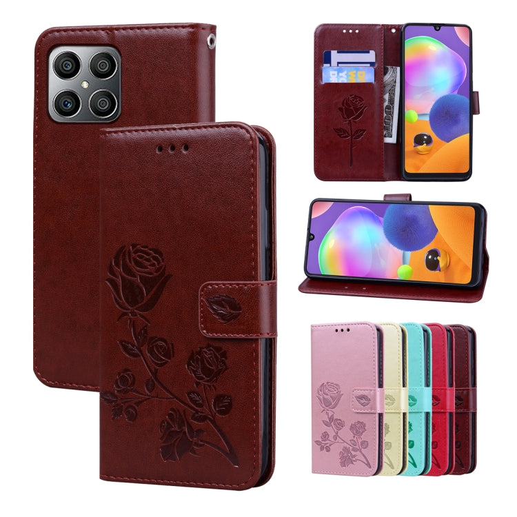Custodia per telefono in pelle PU con flip in rilievo rosa, For Honor X7a/Play7T, For Honor X8 5G/Play6C 5G/X6 4G/X6S/70 Lite, For Honor X8a, For Honor X9a / Magic 5 Lite