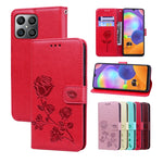 Custodia per telefono in pelle PU con flip in rilievo rosa, For Honor X7a/Play7T, For Honor X8 5G/Play6C 5G/X6 4G/X6S/70 Lite, For Honor X8a, For Honor X9a / Magic 5 Lite
