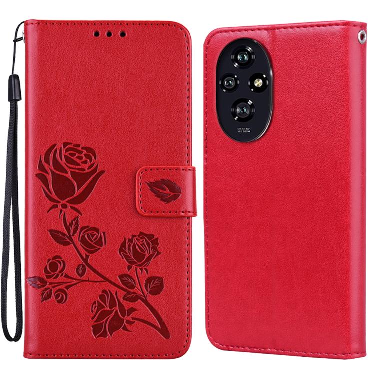 Custodia per telefono in pelle PU con flip in rilievo rosa, For Honor 200 Smart / Play 60 Plus, For Honor 200, For Honor X8b, For Honor X9b
