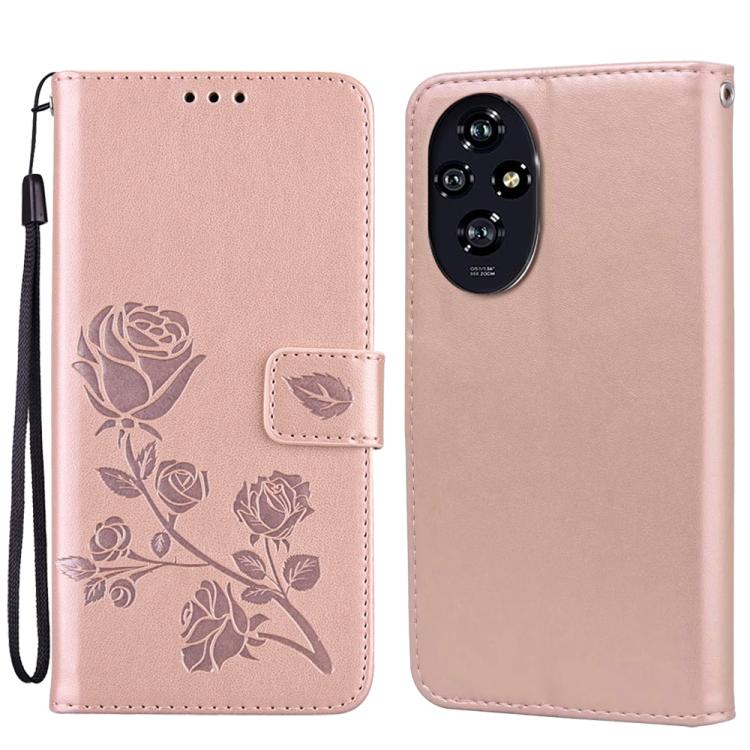 Custodia per telefono in pelle PU con flip in rilievo rosa, For Honor 200 Smart / Play 60 Plus, For Honor 200, For Honor X8b, For Honor X9b