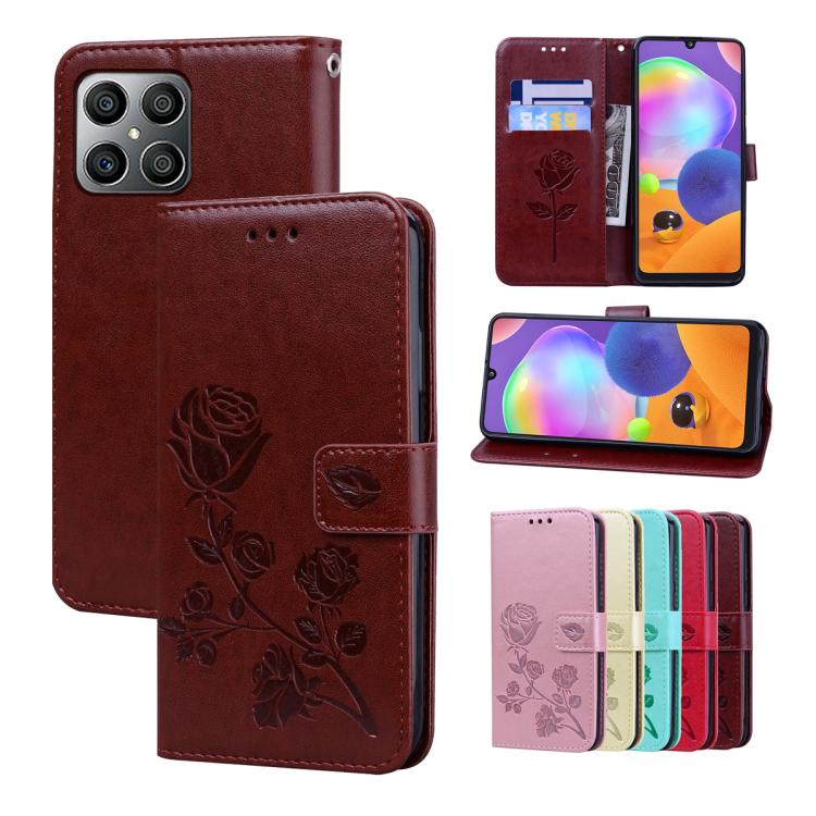 Custodia per telefono in pelle PU con flip in rilievo rosa, For Honor 400 Smart 5G / X7d 5G, For Honor X6a / X6b / X5b / X6c, For Honor X8c 4G / X8b, For Honor X9c / Magic7 Lite