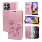 Custodia per telefono in pelle PU con flip in rilievo rosa, For Honor 400 Smart 5G / X7d 5G, For Honor X6a / X6b / X5b / X6c, For Honor X8c 4G / X8b, For Honor X9c / Magic7 Lite