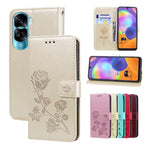 Custodia per telefono in pelle PU con flip in rilievo rosa, For Honor X6a, For Honor X8 5G / Play 6C 5G, For Honor 90 Lite, For Honor 90 Lite 5G / X50i 5G