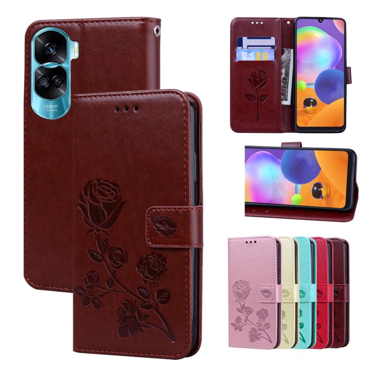Custodia per telefono in pelle PU con flip in rilievo rosa, For Honor X6a, For Honor X8 5G / Play 6C 5G, For Honor 90 Lite, For Honor 90 Lite 5G / X50i 5G