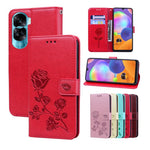 Custodia per telefono in pelle PU con flip in rilievo rosa, For Honor X6a, For Honor X8 5G / Play 6C 5G, For Honor 90 Lite, For Honor 90 Lite 5G / X50i 5G