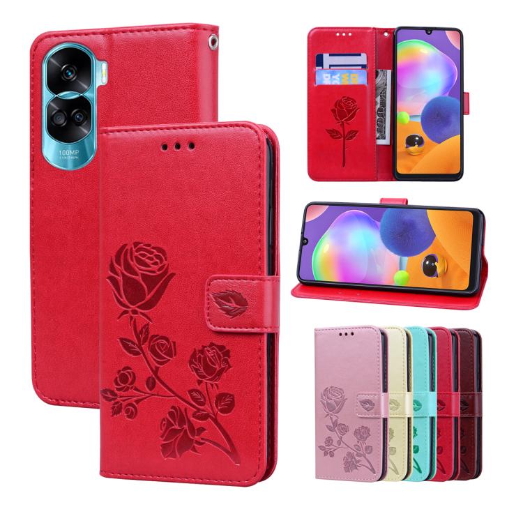 Custodia per telefono in pelle PU con flip in rilievo rosa, For Honor X6a, For Honor X8 5G / Play 6C 5G, For Honor 90 Lite, For Honor 90 Lite 5G / X50i 5G