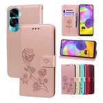 Custodia per telefono in pelle PU con flip in rilievo rosa, For Honor X6a, For Honor X8 5G / Play 6C 5G, For Honor 90 Lite, For Honor 90 Lite 5G / X50i 5G