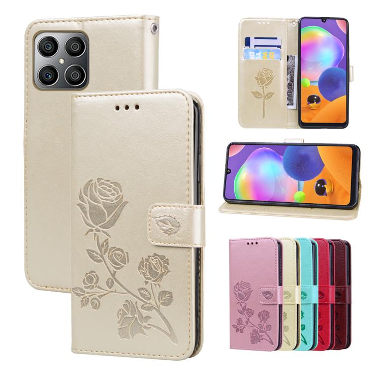 Custodia per telefono in pelle PU con flip in rilievo rosa, For Honor 400 Smart 5G / X7d 5G, For Honor X6a / X6b / X5b / X6c, For Honor X8c 4G / X8b, For Honor X9c / Magic7 Lite