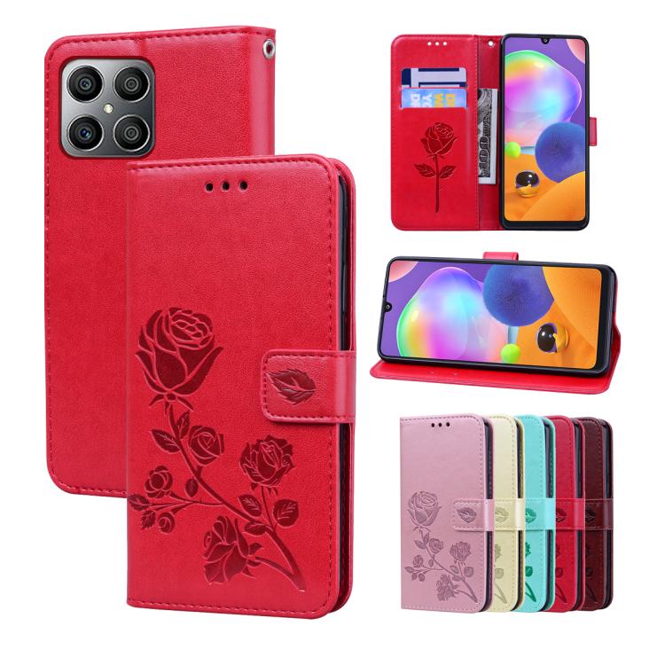 Custodia per telefono in pelle PU con flip in rilievo rosa, For Honor 400 Smart 5G / X7d 5G, For Honor X6a / X6b / X5b / X6c, For Honor X8c 4G / X8b, For Honor X9c / Magic7 Lite