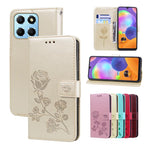 Custodia per telefono in pelle PU con flip in rilievo rosa, For Honor 400 Smart 5G / X7d 5G, For Honor X6a / X6b / X5b / X6c, For Honor X8c 4G / X8b, For Honor X9c / Magic7 Lite