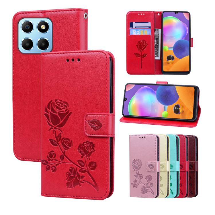 Custodia per telefono in pelle PU con flip in rilievo rosa, For Honor X6a, For Honor X8 5G / Play 6C 5G, For Honor 90 Lite, For Honor 90 Lite 5G / X50i 5G