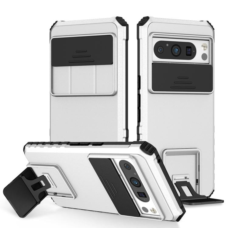 Custodia per telefono camshield scorrevole con supporto stereoscopico, For Google Pixel 9 Pro XL, For Google Pixel 9 Pro, For Google Pixel 8 Pro