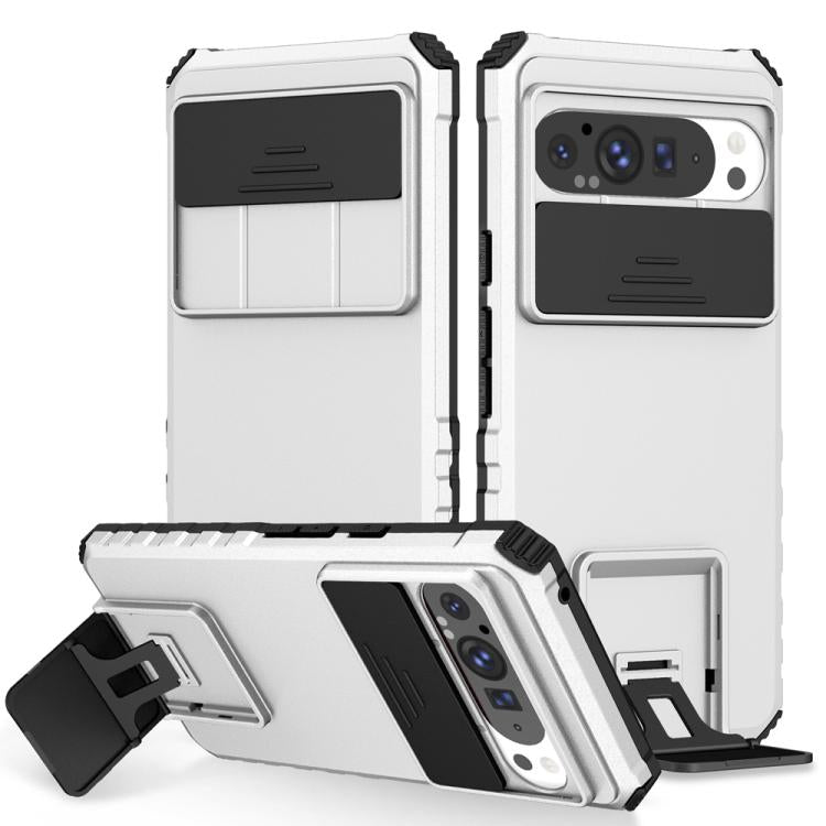 Custodia per telefono camshield scorrevole con supporto stereoscopico, For Google Pixel 9 Pro XL, For Google Pixel 9 Pro, For Google Pixel 8 Pro