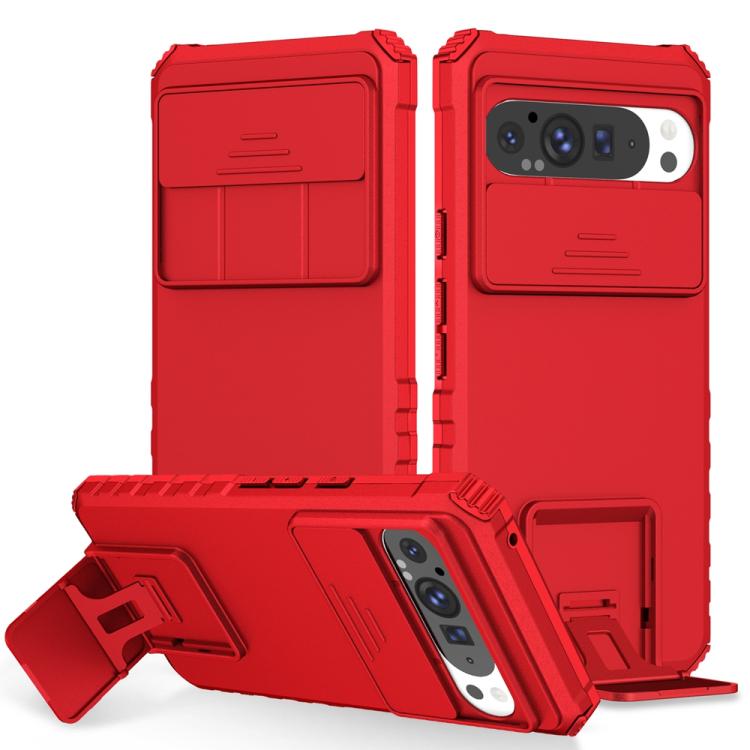 Custodia per telefono camshield scorrevole con supporto stereoscopico, For Google Pixel 9 Pro XL, For Google Pixel 9 Pro, For Google Pixel 8 Pro