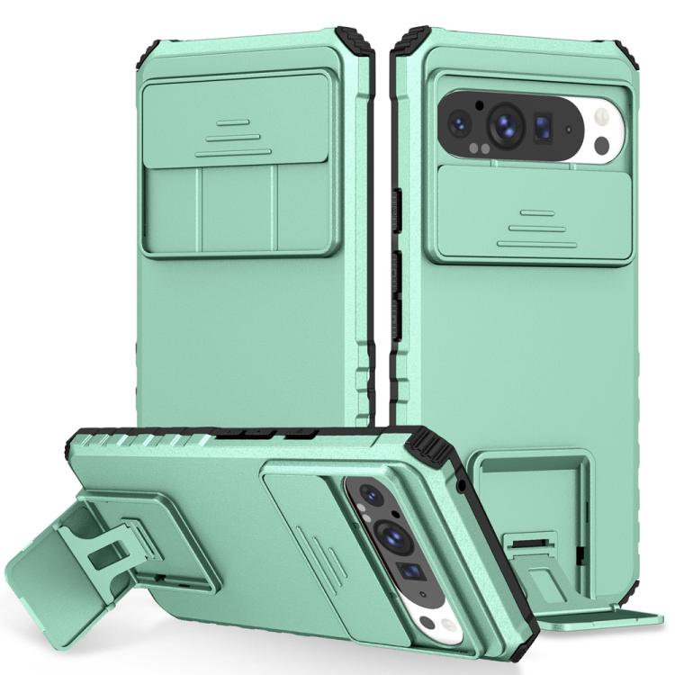 Custodia per telefono camshield scorrevole con supporto stereoscopico, For Google Pixel 9 Pro XL, For Google Pixel 9 Pro, For Google Pixel 8 Pro