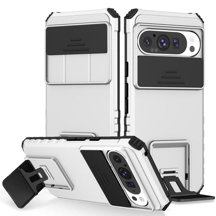 Custodia per telefono camshield scorrevole con supporto stereoscopico, For Google Pixel 9 Pro XL, For Google Pixel 9 Pro, For Google Pixel 8 Pro