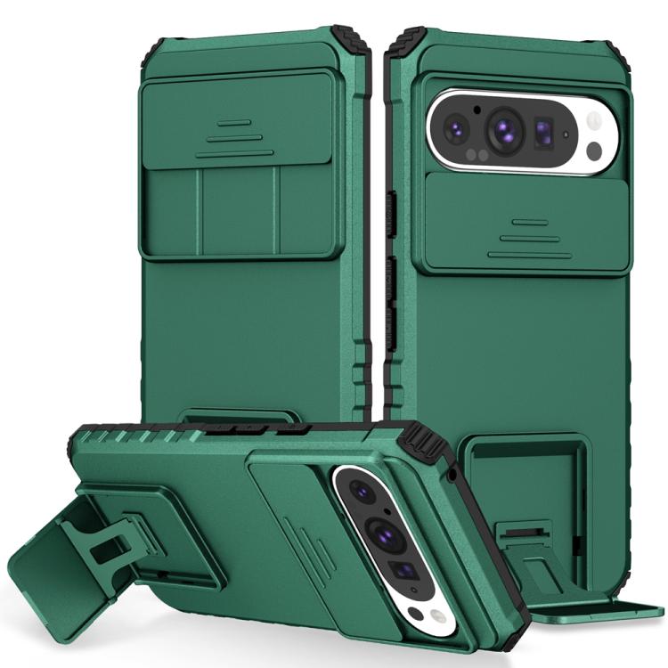 Custodia per telefono camshield scorrevole con supporto stereoscopico, For Google Pixel 9 Pro XL, For Google Pixel 9 Pro, For Google Pixel 8 Pro