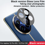 Pellicola in vetro per obiettivo fotocamera posteriore IMAK versione nera, For Realme 12 Pro 5G / 12 Pro+ 5G, For Realme C67 4G Global, For Realme GT5 5G, For Realme 11 5G, For Realme 11 Pro 5G / 11 Pro+ 5G