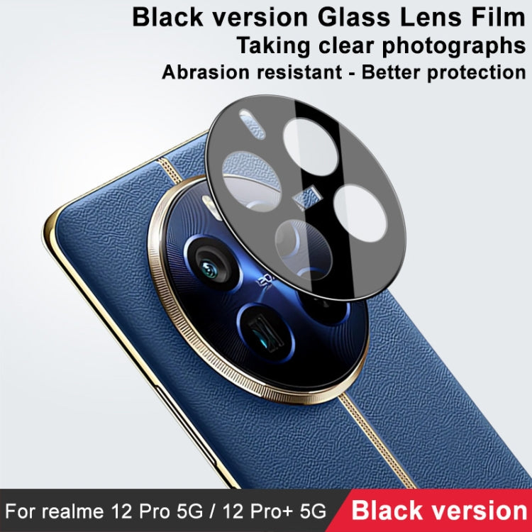 Pellicola in vetro per obiettivo fotocamera posteriore IMAK versione nera, For Realme 12 Pro 5G / 12 Pro+ 5G, For Realme C67 4G Global, For Realme GT5 5G, For Realme 11 5G, For Realme 11 Pro 5G / 11 Pro+ 5G