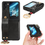 Custodia per telefono posteriore in pelle con cinturino, For OPPO Find N2 Flip