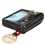 Custodia per telefono posteriore in pelle con cinturino, For OPPO Find N2 Flip