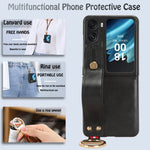 Custodia per telefono posteriore in pelle con cinturino, For OPPO Find N2 Flip