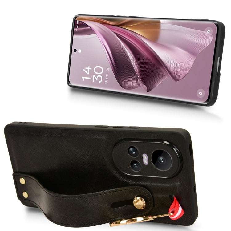 Custodia per telefono posteriore in pelle con cinturino, For OPPO Reno10 /10 Pro 5G Global, For OPPO A78 4G, For OPPO K11X 5G, For OPPO Find X8 Pro