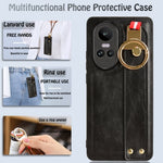 Custodia per telefono posteriore in pelle con cinturino, For OPPO Reno10 /10 Pro 5G Global, For OPPO A78 4G, For OPPO K11X 5G, For OPPO Find X8 Pro