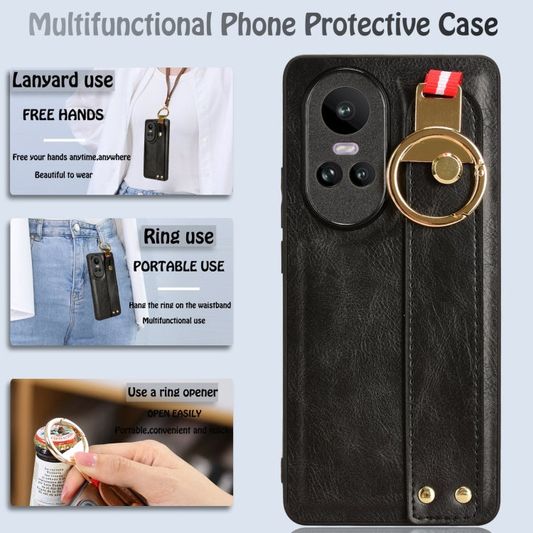 Custodia per telefono posteriore in pelle con cinturino, For OPPO Reno10 /10 Pro 5G Global, For OPPO A78 4G, For OPPO K11X 5G, For OPPO Find X8 Pro
