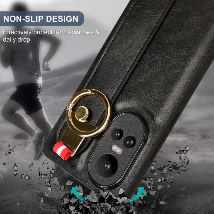 Custodia per telefono posteriore in pelle con cinturino, For OPPO Reno10 /10 Pro 5G Global, For OPPO A78 4G, For OPPO K11X 5G, For OPPO Find X8 Pro