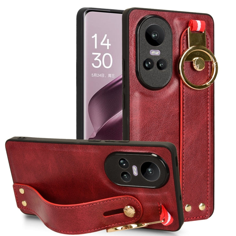 Custodia per telefono posteriore in pelle con cinturino, For OPPO Reno10 /10 Pro 5G Global, For OPPO A78 4G, For OPPO K11X 5G, For OPPO Find X8 Pro