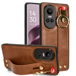 Custodia per telefono posteriore in pelle con cinturino, For OPPO Reno10 /10 Pro 5G Global, For OPPO A78 4G, For OPPO K11X 5G, For OPPO Find X8 Pro