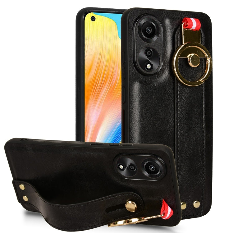 Custodia per telefono posteriore in pelle con cinturino, For OPPO Reno10 /10 Pro 5G Global, For OPPO A78 4G, For OPPO K11X 5G, For OPPO Find X8 Pro