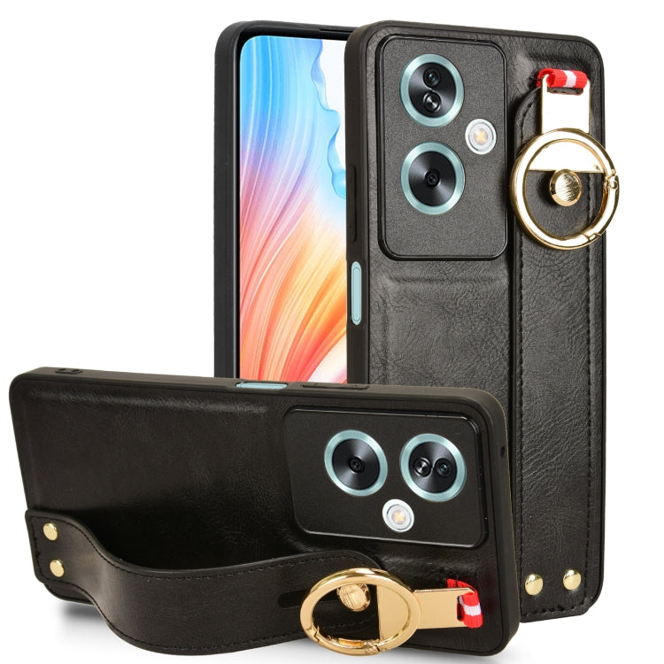 Custodia per telefono posteriore in pelle con cinturino, For OPPO Reno11 Pro, For OPPO Find X7 Ultra, For OPPO A79 5G Global / A2, For OPPO K11 5G