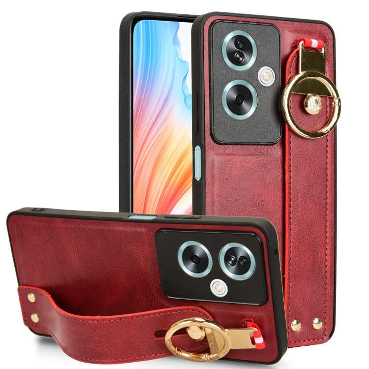 Custodia per telefono posteriore in pelle con cinturino, For OPPO Reno11 Pro, For OPPO Find X7 Ultra, For OPPO A79 5G Global / A2, For OPPO K11 5G