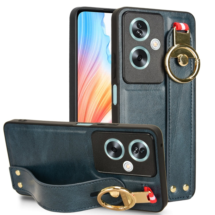 Custodia per telefono posteriore in pelle con cinturino, For OPPO Reno11 Pro, For OPPO Find X7 Ultra, For OPPO A79 5G Global / A2, For OPPO K11 5G