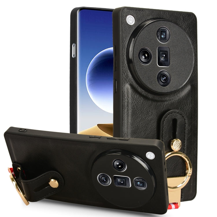 Custodia per telefono posteriore in pelle con cinturino, For OPPO Reno11 Pro, For OPPO Find X7 Ultra, For OPPO A79 5G Global / A2, For OPPO K11 5G