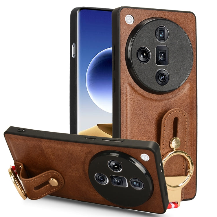 Custodia per telefono posteriore in pelle con cinturino, For OPPO Reno11 Pro, For OPPO Find X7 Ultra, For OPPO A79 5G Global / A2, For OPPO K11 5G